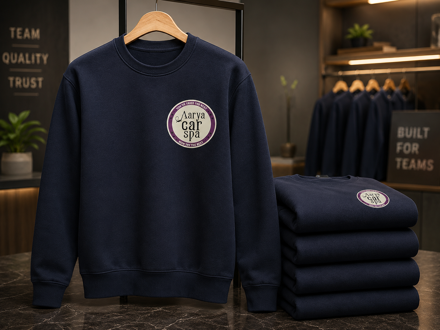 Team Sweatshirts — Front & Back Branding bulk apparel project by Customprintz